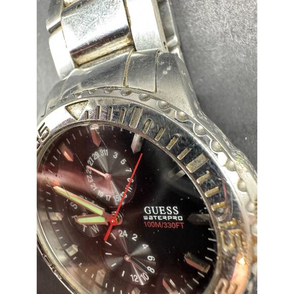 Guess Waterpro Men's Watch G95377G Black Dial Stainless Steel 41.4mm 100M WR - Picture 4 of 12